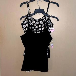 Derek Heart Size Large, Lot of 4 Cami Top NWT. 2 Black and 2 Floral.